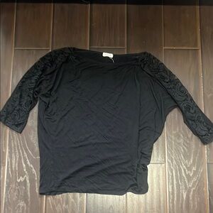 Loveappella Black Lace Top, size XL